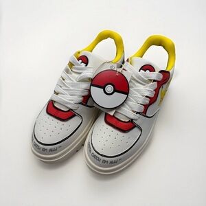 Kids White and Red Pokémon Shoes